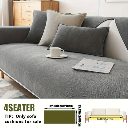 Chenille Ribbed Sofa Cover - Pet Friendly Non-Slip Machine Washable Soft Stretch Slipcover for 1-4 Seater Sectional Sofa Living Room Bedroom Office, 9 Colors