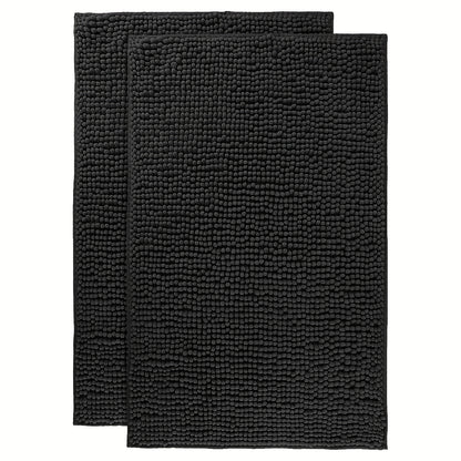 Chenille Bath Rug Extra Thick Soft Absorbent Non-Slip Bathroom Mat Machine Washable, Multiple Sizes & Colors