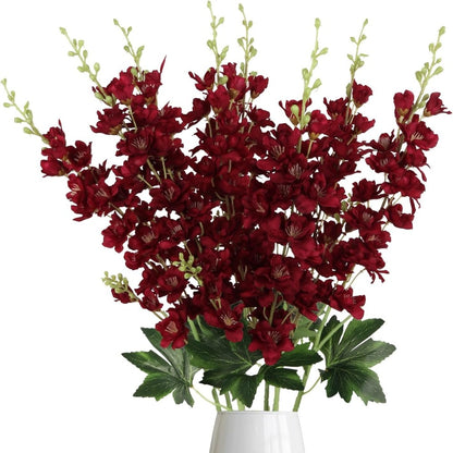 Artificial Delphinium Flowers 8pcs 33.5 Inch Faux Larkspur Stems for Wedding Centerpieces, Tall Silk Flower Bouquet for Home Vase Table Garden Decor