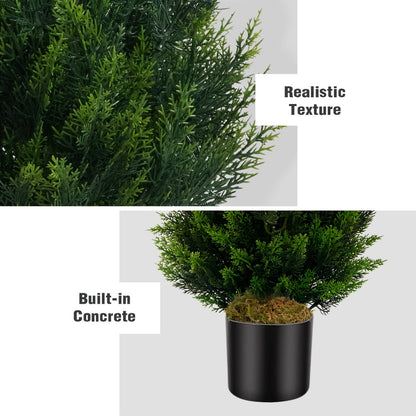 Artificial Cedar Topiary Tree UV Resistant – Potted Fake Cypress Tree for Front Porch, Entryway & Living Room – Evergreen Faux Cedar Plant for Indoor Outdoor Home Decor, Yard & Garden – 2FT 3FT 1 or 2 Pack