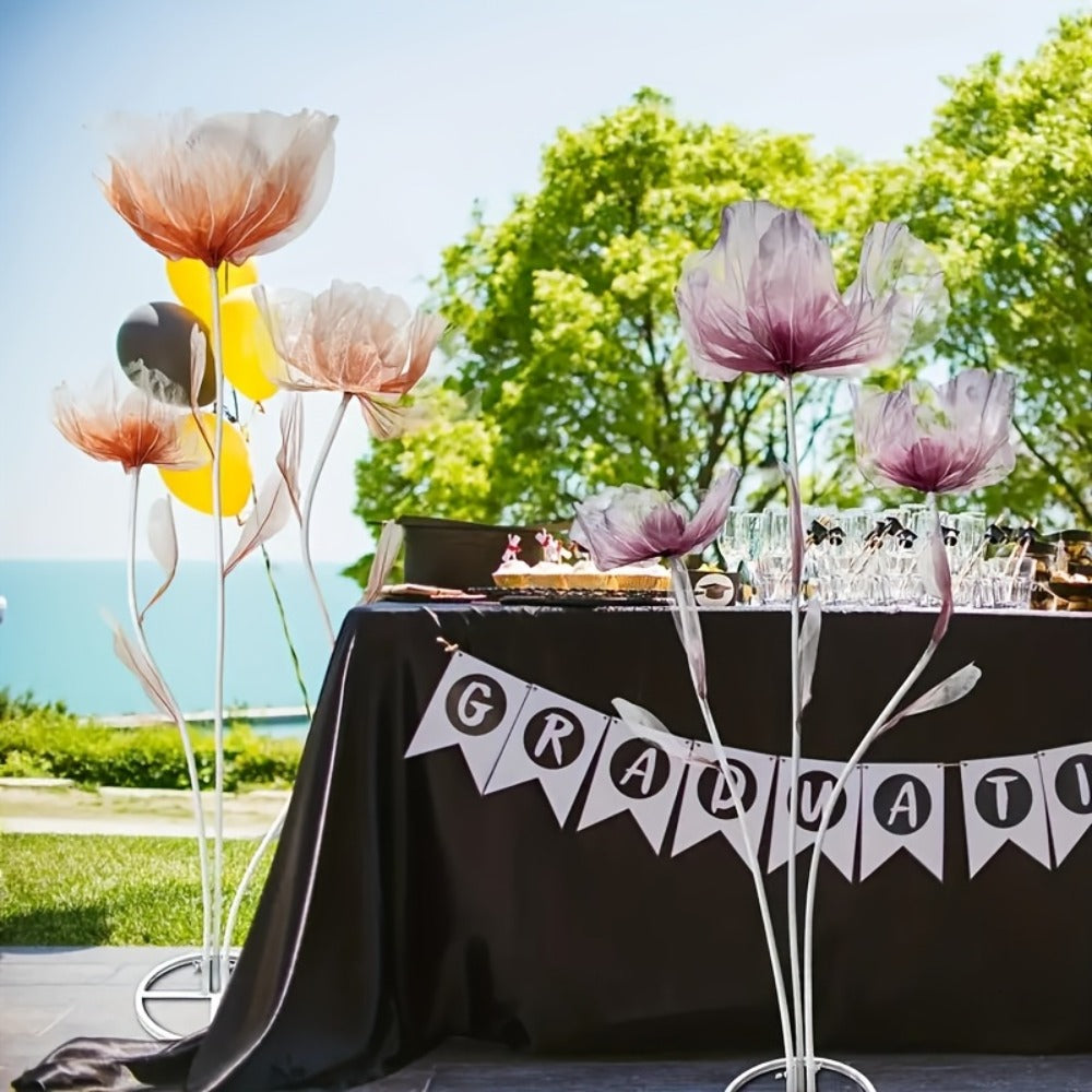 Artificial Silk Peony Flowers Giant Set of 3 Large Fake Flowers with Base & Branches for Wedding, Birthday Party, Home Decor & Window Display – 8 Colors