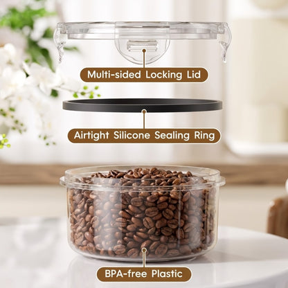 Food Storage Containers with Lids Airtight Plastic Meal Prep Containers Stackable Leak Proof BPA Free for Pantry Kitchen Refrigerator Freezer with Labels