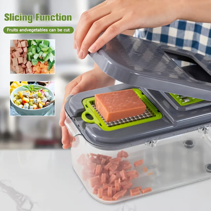 Vegetable Chopper Multifunctional Food Slicer Dicer Cutter 8 Blades Kitchen Tool Set