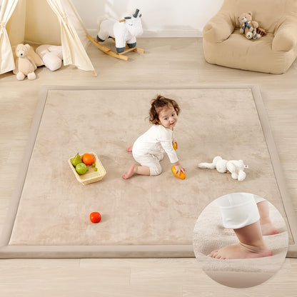 Memory Foam Area Rug Tatami Mat Non-Slip Coral Velvet Floor Mat for Living Room Bedroom Kids Playroom Yoga — Multiple Sizes & Colors