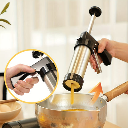 Cookie Press Biscuit Machine 8pcs, Heavy Duty Manual Spanish Cookie Maker with 8 Discs, No Electricity Required, Three-Stable System, Easy to Clean, for Home and Commercial Kitchen Pastry Baking