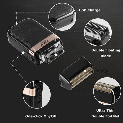 Men's Rotary Electric Shaver USB Rechargeable Long Battery Life Cordless Wet Dry Razor Close Shave Beard Grooming Tool Father's Day Gift