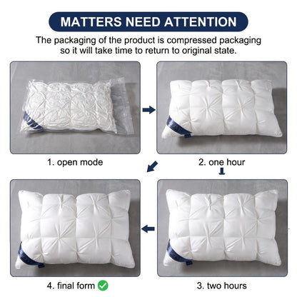 Luxury Hotel Pillows 2PCS, Cool Breathable Pillow Insert, Fluffy Resilient Neck Support, Soft Comfortable Sleeping Pillow, Queen King Size, White Black Navy Pink Gray Brown