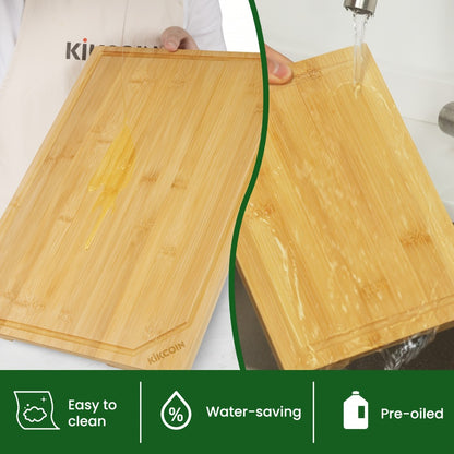 Bamboo Cutting Board Set 4-Piece Extra Large – Heavy Duty Chopping Boards with Juice Grooves for Meat, Vegetables & Cheese | Essential Kitchen Tools | Mother’s Day & Holiday Gift