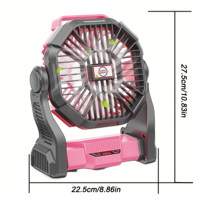 Camping Fan with LED Lantern, 3-in-1 Battery Powered Portable Fan Light for Tent Outdoor, Rechargeable Electric Fan with Timer 360° Rotation, for Camping Hiking Barbecue Travel Emergency