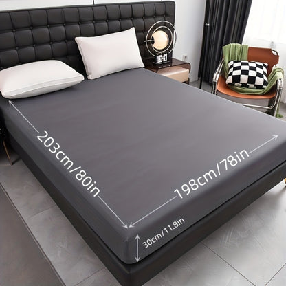 Waterproof Fitted Sheet Soft Breathable Mattress Cover Solid Color Deep Pocket Bed Sheet for Bedroom Guest Room Dorm Twin Full Queen King