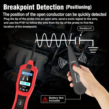 Automotive Circuit Tester P180 Multimeter | Breakpoint Localization Battery Diagnosis AC DC Voltage Fuel Injector Tester 6-30V | Car Electrical System Diagnostic Tool with TFT Color Display
