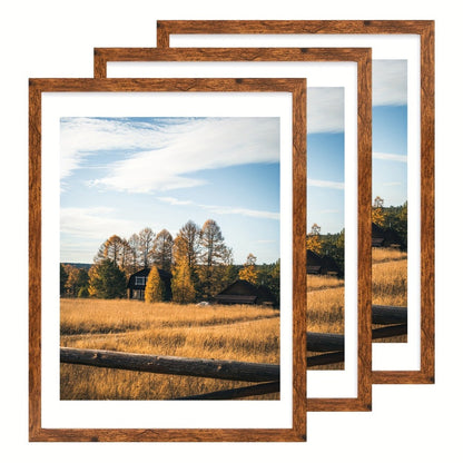 Wall Photo Frames Set of 3 – 12x16 Inch Picture Frames for Wall Display, Multiple Colors, Hallway & Living Room Decor, Gift-Ready