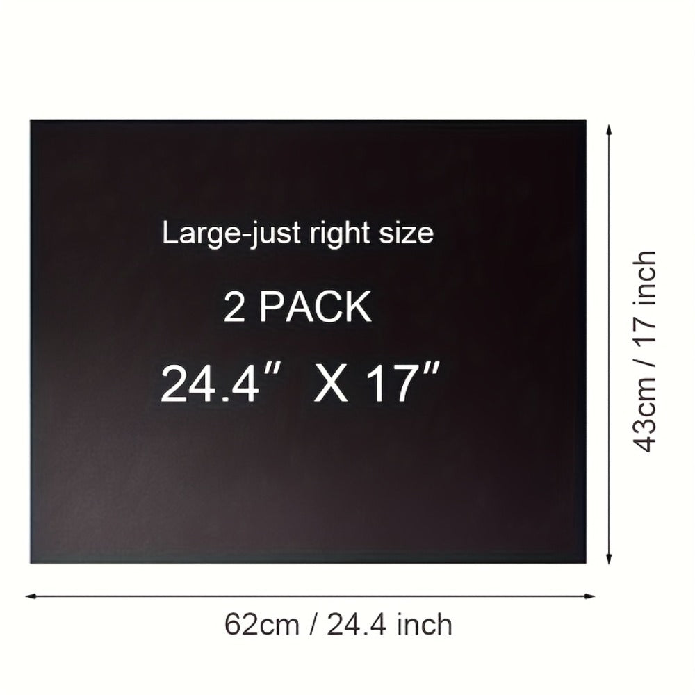 Nonstick Oven Liner Mat 2-Pack, Extra Large Heavy Duty Reusable Oven Bottom Protector, PTFE Oven Mat for Electric Oven, Trimable Oven Floor Liner Catches Drips Spills, 17x24 Inch, Heat Resistant to 260°C