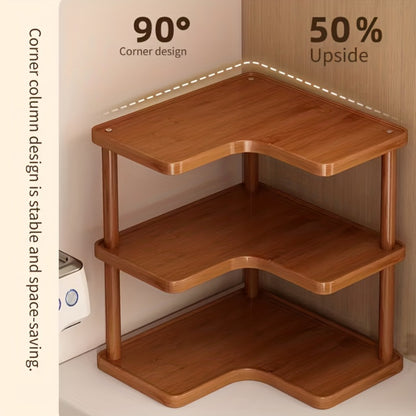Corner Shelf Organizer for Kitchen, 3-Tier Triangular Coffee Station Storage Rack for Countertop, Holds Cups, Mugs, Coffee Accessories and Kitchen Essentials