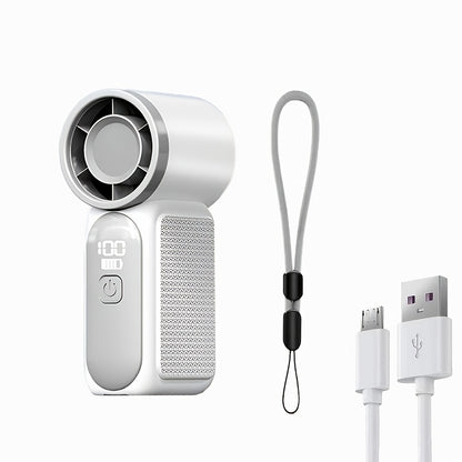 Turbine Fan Mini Handheld High Speed 100-Speed Wind Cannon USB Rechargeable Portable Outdoor Cooling Fan Compact Personal Fan for Travel Camping Sports