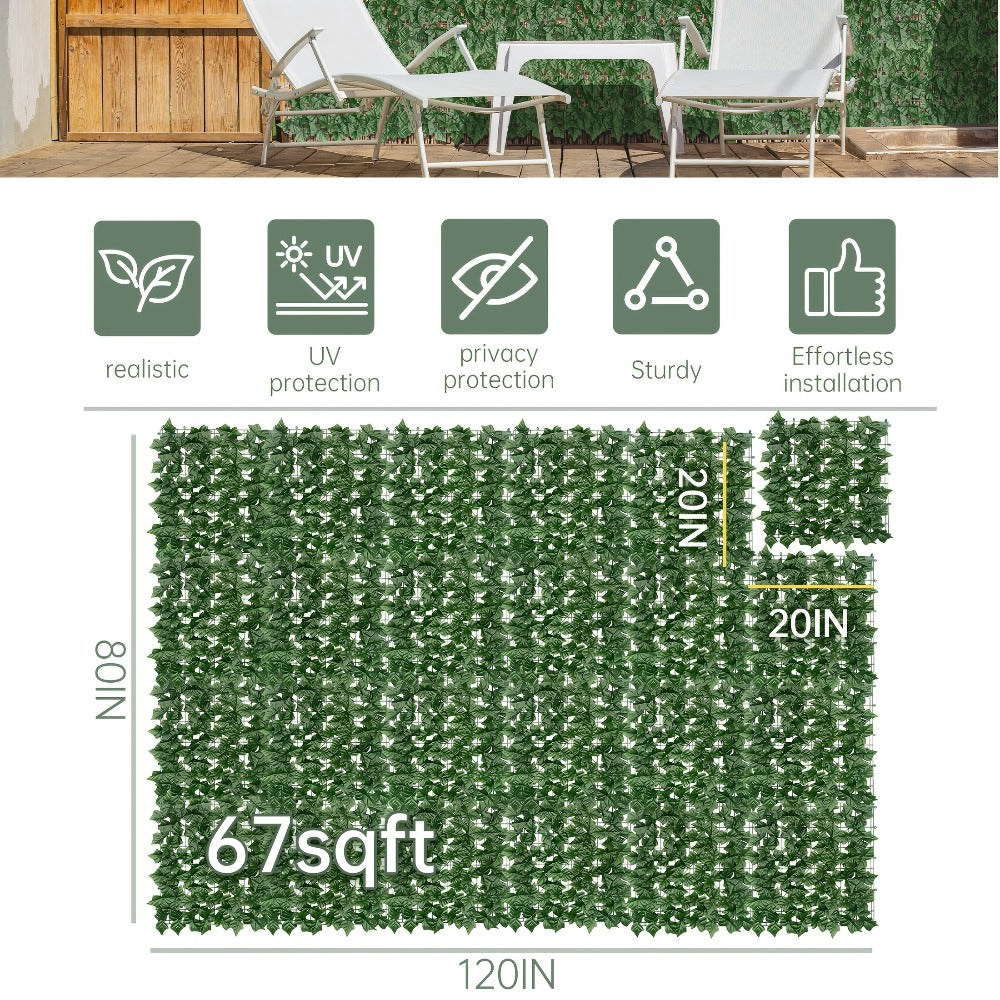 Artificial Ivy Privacy Fence Screen – UV-Resistant Faux Ivy Hedge Panel for Outdoor Patio, Garden, Balcony & Fence Cover | Realistic Greenery Wall Decor | Multiple Sizes Available