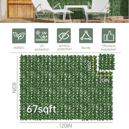Artificial Ivy Privacy Fence Screen – UV-Resistant Faux Ivy Hedge Panel for Outdoor Patio, Garden, Balcony & Fence Cover | Realistic Greenery Wall Decor | Multiple Sizes Available