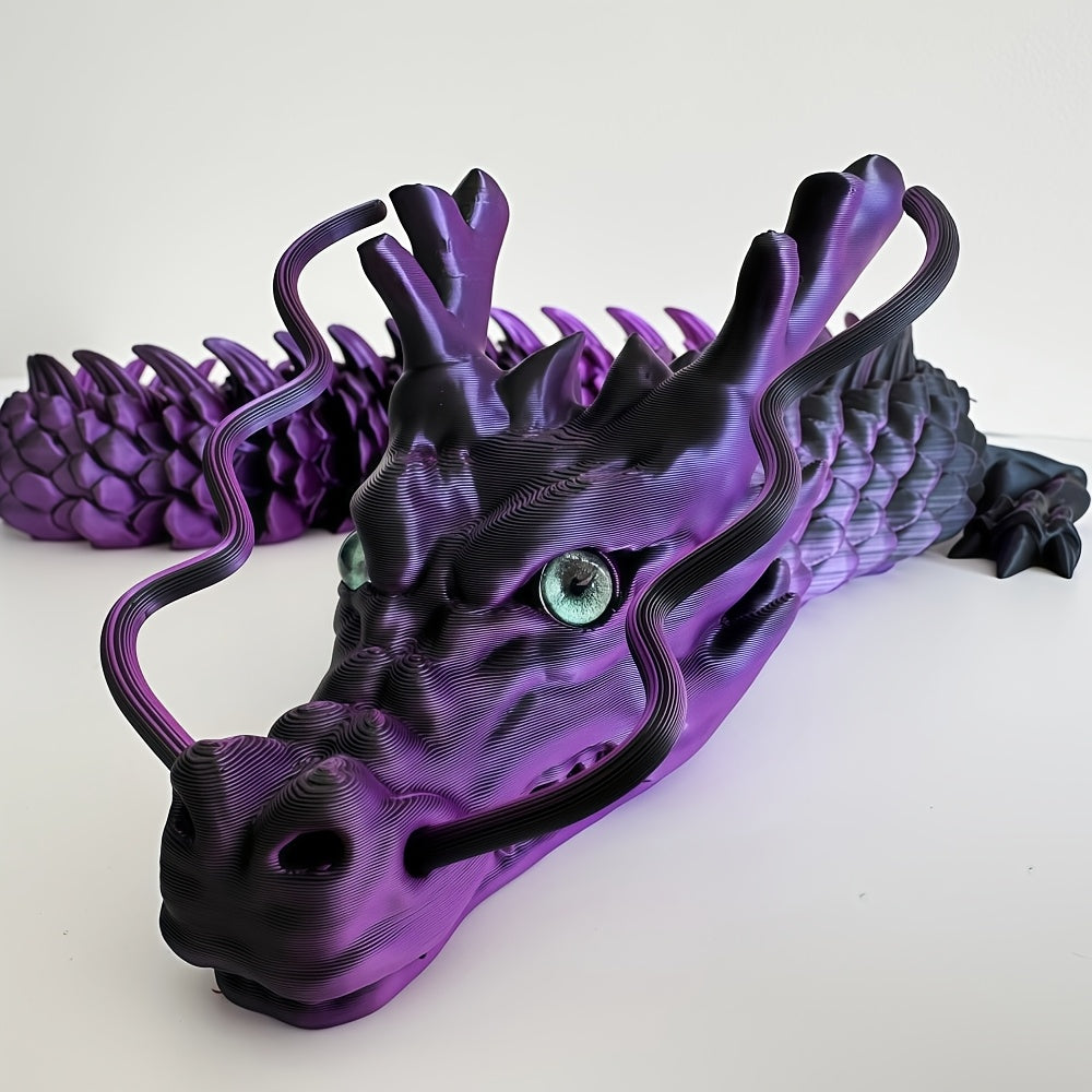 3D Printed Dragon 35.4 Inch with Flexible Joints – Articulated Poseable Dragon Figurine for Car Dashboard, Home Decor & Desk Display, Perfect for Christmas, Halloween & Birthday Gifts