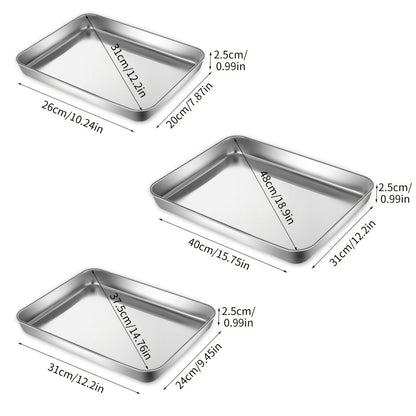 Baking Sheet and Rack Set Stainless Steel Half Sheet Pan with Cooling Rack Heavy Duty Rust Free Dishwasher Safe for Cookie Baking Roasting Grilling 2 3 4 Pan Options