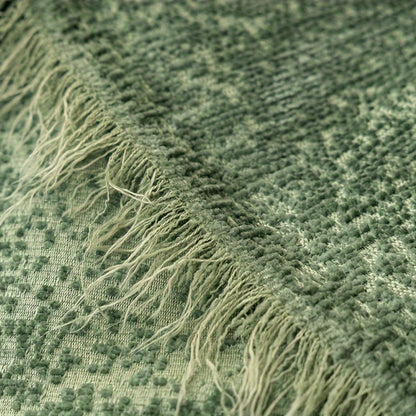 Chenille Sofa Cover with Fringe 300GSM - Super Soft Pet Friendly Solid Couch Slipcover for Single 2 4 Seater Living Room Decoration, 4 Colors
