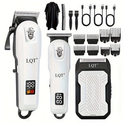 Electric Hair Clipper Set for Men - Professional Cordless Hair Trimmer Kit with Hairdressing Tools, Portable Shaver, Home Barber Set, Gift for Him
