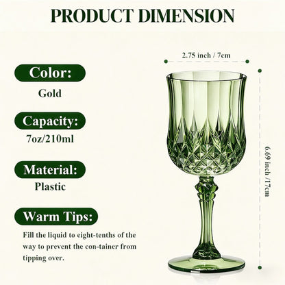 Plastic Crystal Champagne Goblets 48pcs Shatterproof Stackable 7oz Reusable Wine Glasses for Wedding Party Christmas Halloween Elegant Vintage Tableware Drink Cups