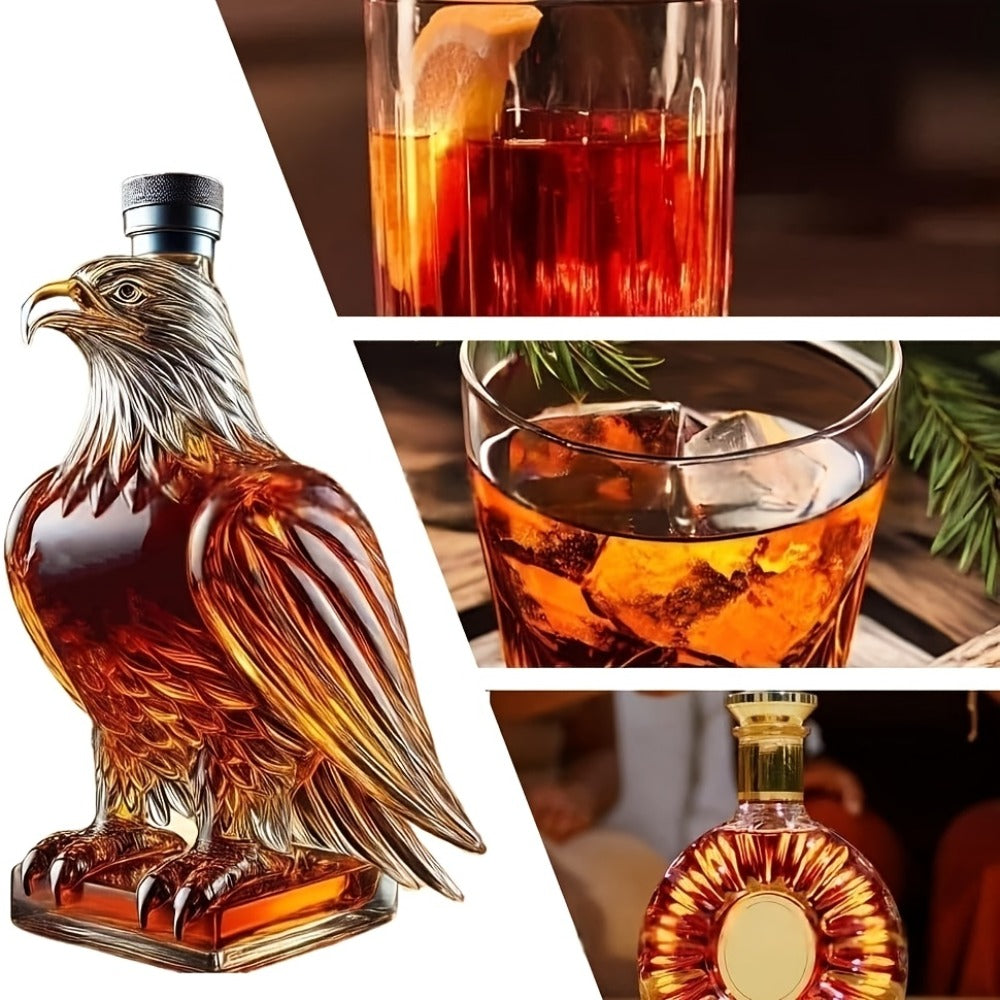 Eagle Shaped Whiskey Decanter with Wings Base – Elegant Animal Model for Home Bar Decor, Dining Table Centerpiece, Wine & Spirits Presentation, Collectible Gift for Special Occasions