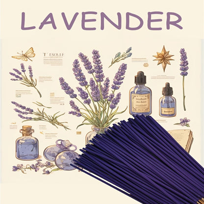 Lavender Incense Sticks 195pcs 8.7in Natural Aromatherapy Incense for Home Yoga Room Meditation Tea Room Relaxation Calming Atmosphere Stress Relief Indoor Fragrance Incense Set
