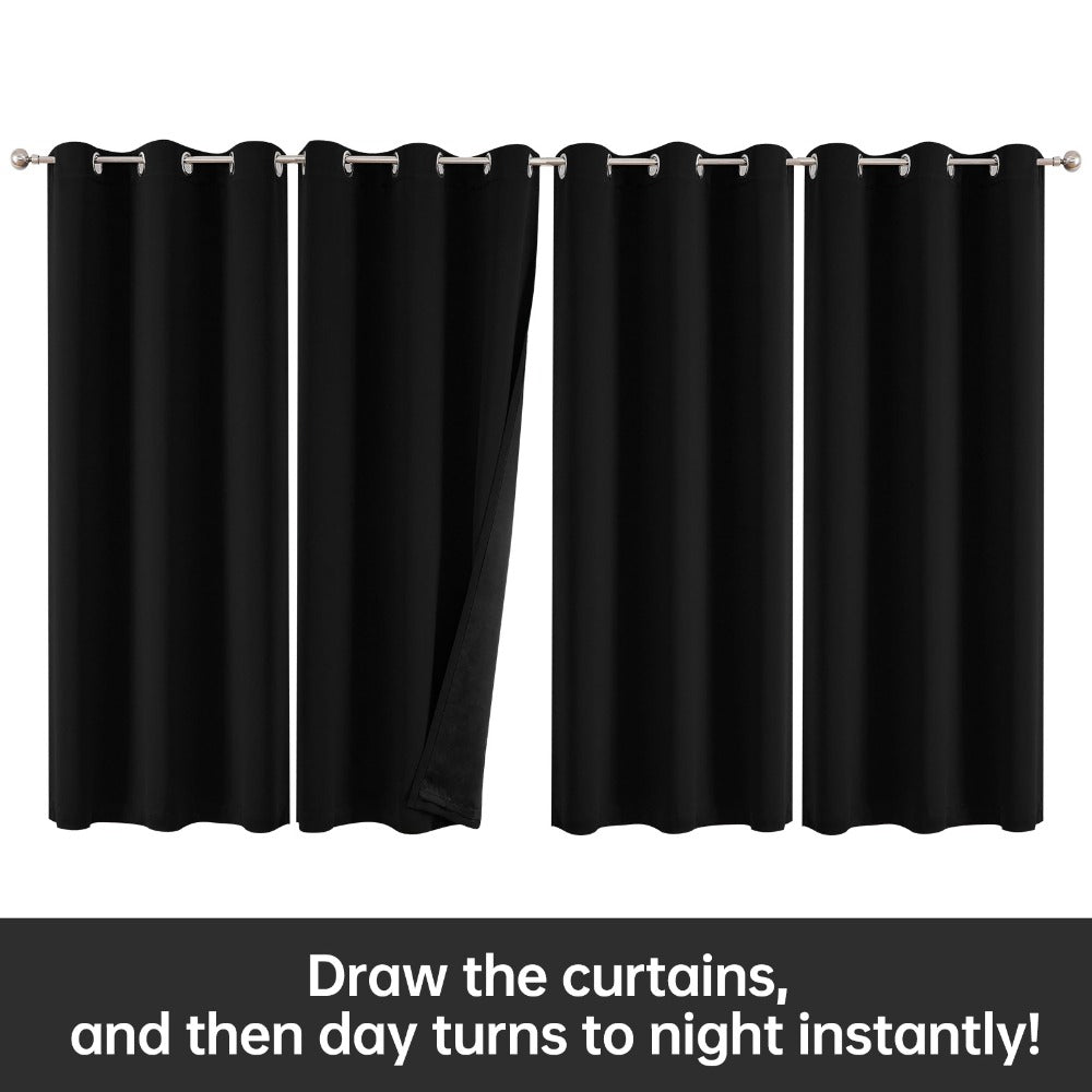 Blackout Curtains 4 Panels – 100% Light Blocking Thermal Insulated Soundproof Privacy Window Curtains for Bedroom Living Room