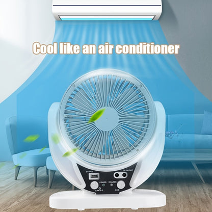Solar Fan Portable Camping Fan with Solar Panel and USB Charging Adjustable Speed and Angle Phone Charging Function Emergency Power Outage Outdoor Travel Fan