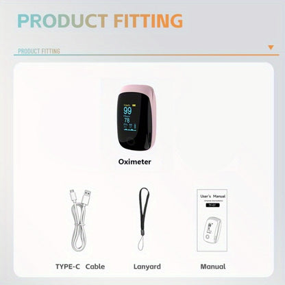Pulse Oximeter Fingertip - FDA Cleared Rechargeable Blood Oxygen Monitor with SpO2, Pulse Rate, PI & RR, OLED Display, Fast Reading Finger Pulse Oximeter for Home, Sports & Travel Use