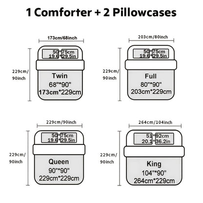 Kids Comforter Set 3 Piece Soft Breathable Quilt with 2 Pillowcases - Digital Print Bedding Set for Bedroom Dorm, Twin Full Queen King, Boys Girls Bed Set