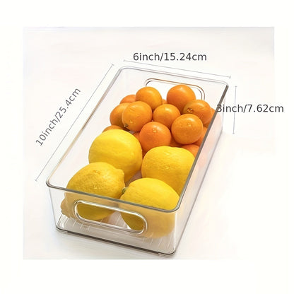 Refrigerator Organizer Bins 6pcs Set - Clear Fridge Storage Bins for Freezer Kitchen Cabinet Pantry Bathroom Bedroom Organization 10 Inch Transparent Food Storage Containers