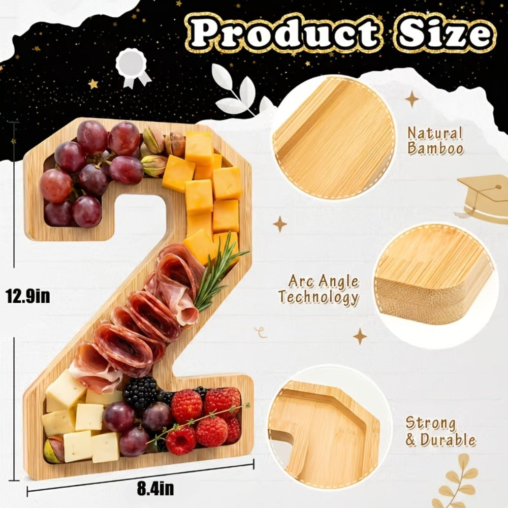 2026 Graduation Decorations Table Centerpiece Set – Charcuterie Board with Number 26 & Graduation Cap, Serving Trays for Preschool, High School & College Grad Party Supplies