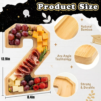 2026 Graduation Decorations Table Centerpiece Set – Charcuterie Board with Number 26 & Graduation Cap, Serving Trays for Preschool, High School & College Grad Party Supplies