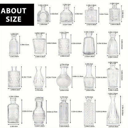 Glass Bud Vases Bulk Set – Clear Flower Vases for Wedding Table Centerpieces, Home Decor, Birthday, Anniversary & Holiday Party Decorations