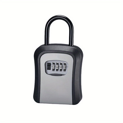 Wall-Mounted Key Lock Box with Resettable Password - Waterproof Outdoor Key Safe Box, Security Lock Box for Home Garage Garden Office Store, Heavy Duty Metal Construction, Black