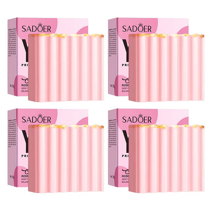 Intimate Cleansing Soap Rose Essence Built-in Bubble Net Rich Foam pH Balance Moisturizing Private Parts Soap for Women Peach Strawberry 2pcs 4pcs