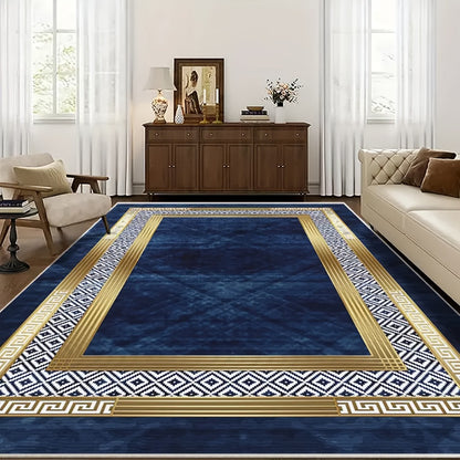 Area Rug Luxury Imitation Cashmere Machine Washable Non-Slip Plaid Checkered for Living Room Bedroom Dining Room Home Office Outdoor Camping
