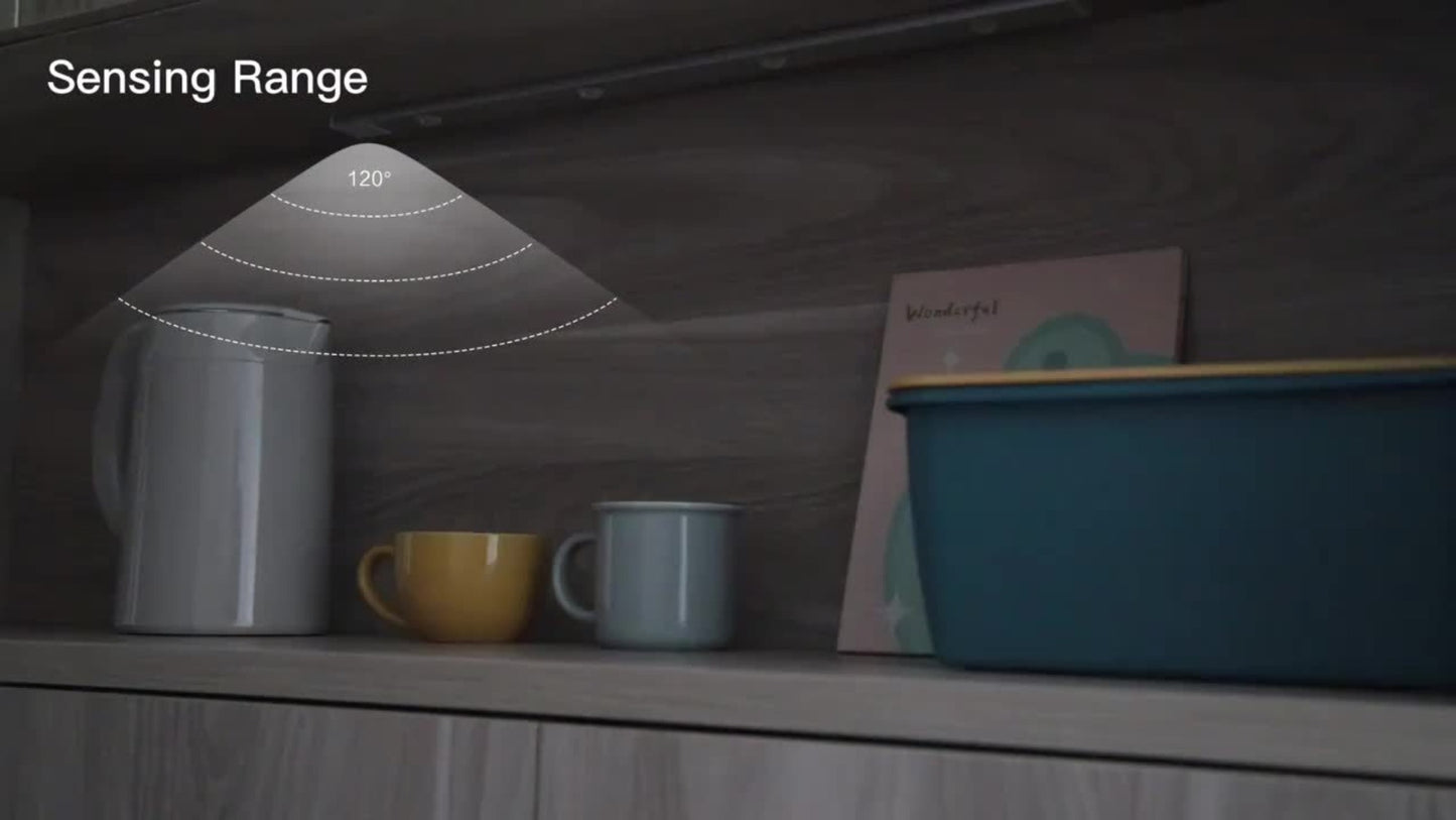 LED Sensor Strip Light USB Rechargeable – 3-Color Dimmable Motion Sensing Wireless Night Light for Kitchen, Wardrobe, Cabinet, Shoe Cabinet & Bedroom (20cm / 30cm / 40cm / 50cm)