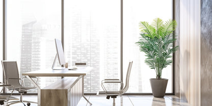 Artificial Palm Tree Fake Indoor Plant – 4/5/6FT Faux Tropical Areca Palm with Realistic Leaves, Planter Options, for Living Room Bedroom Office Patio Home Decor