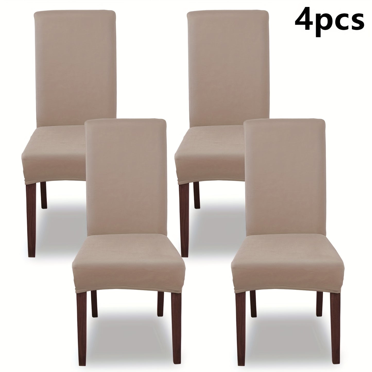 Silky Fiber Elastic Dining Chair Covers Set | Stretch Milk Fiber Slipcover, All-in-One Furniture Protector for Kitchen Wedding Office Hotel Living Room, 4pcs or 6pcs, 8 Colors