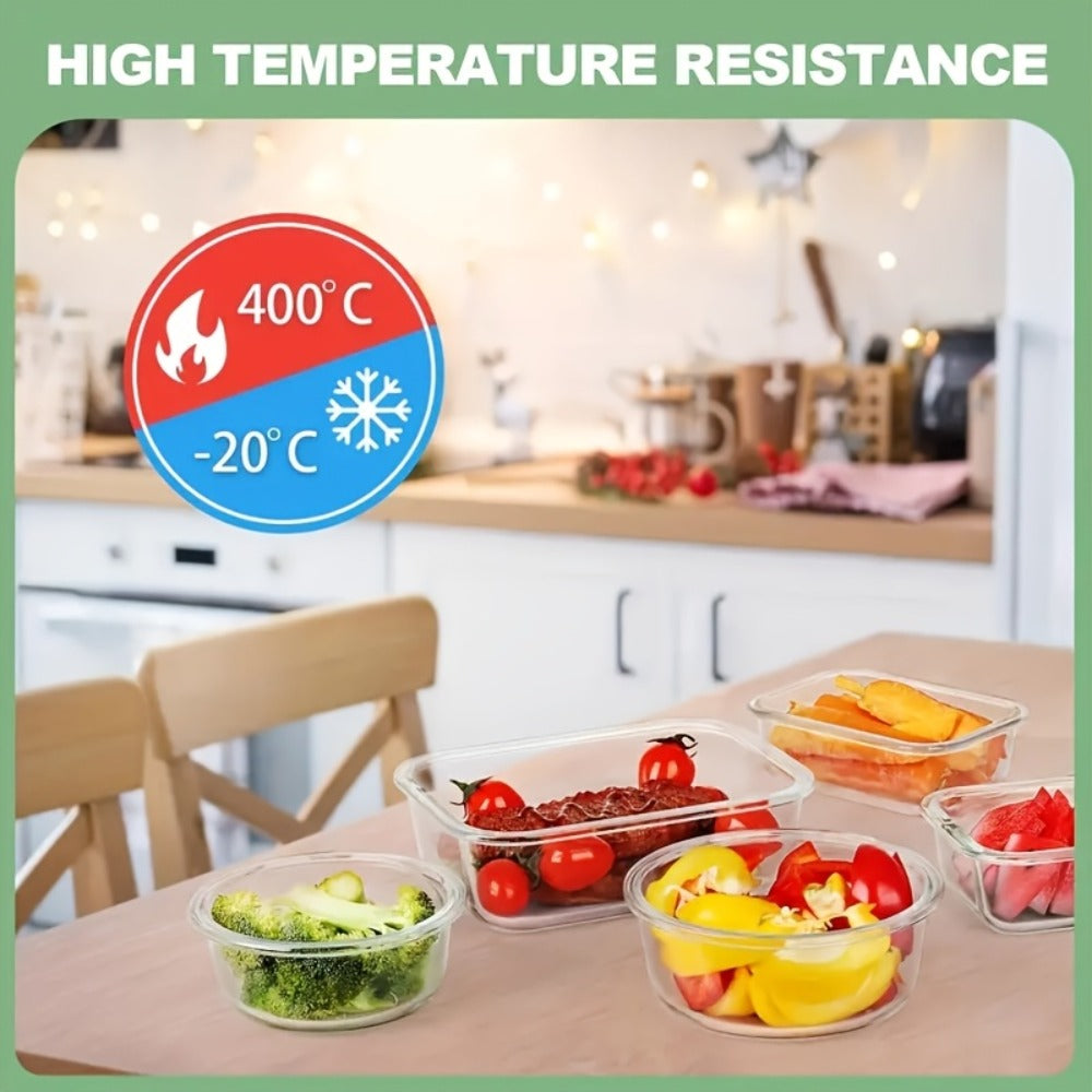 Glass Food Storage Containers with Lids Set of 12, Airtight Leak-Proof Meal Prep Containers, Microwave Oven Freezer Dishwasher Safe Bento Boxes for Pantry Kitchen Organization