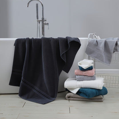 Cotton Bath Towel Set 8 Piece 550GSM Vintage Striped - 100% Cotton Hotel Quality Soft Absorbent Machine Washable | 2 Bath 2 Hand 4 Washcloths | 15 Colors | Bathroom Hotel Spa Gift