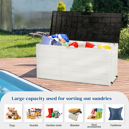 75 Gallon Deck Box with Wheels – 284L Resin Outdoor Storage Box Lockable Plastic Container for Patio, Pool & Garden, 110 lbs Capacity, Multiple Colors, Weatherproof Outdoor Storage Cabinet
