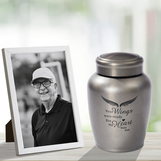Cremation Urn for Human Ashes Large 8.5 Inch Stainless Steel Burial Urn for Adult Male Female, Memorial Urn for Cremated Remains Holds Up to 180 LBS, Silver or Black