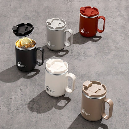 Stainless Steel Travel Mug Valentine's Letter Print Double Wall Insulated Coffee Cup Leak-Proof Lid 500ml Office Home Travel