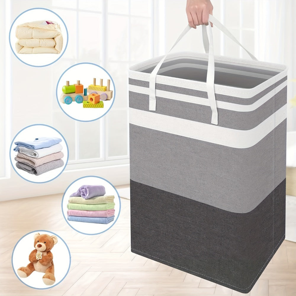 Collapsible Laundry Basket 3 Pack 75L – Freestanding Tall Clothes Hamper with Easy-Carry Handles for Bedroom, Bathroom, Family & Dorm – Large Capacity Folding Laundry Bin Set