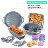 45-piece Silicone Cake Mold Set - Light Gray