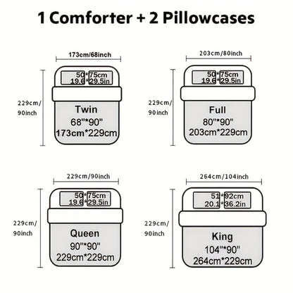 Checkered Quilt Set 3-Piece Bedding Comforter with 2 Pillowcases Super Soft Breathable Woven Pattern All Season Bedroom Dormitory Twin Queen King Full